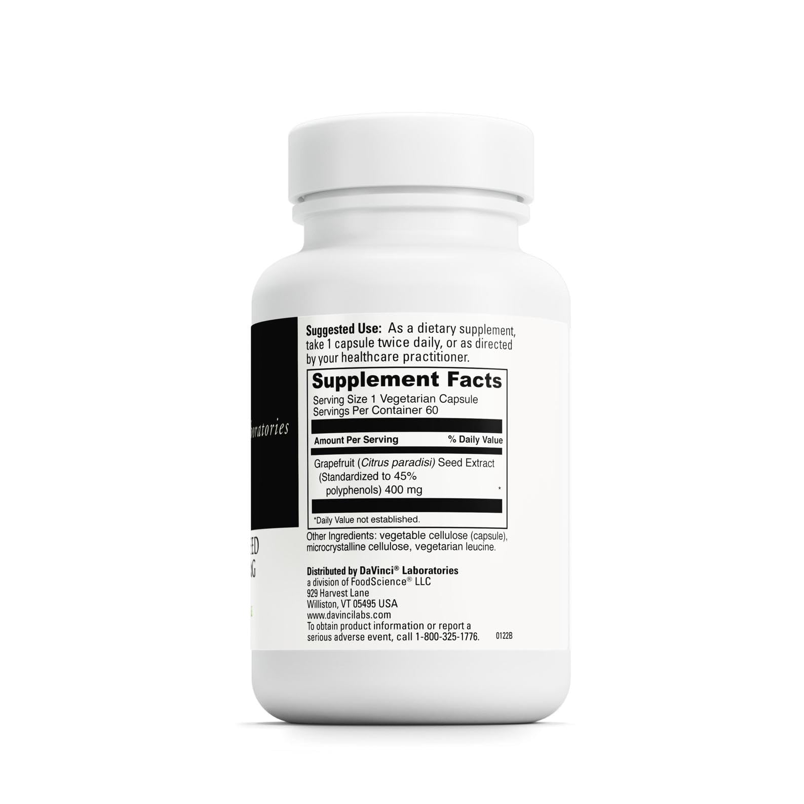 Grapefruit seed extract capsules labeled 400 mg