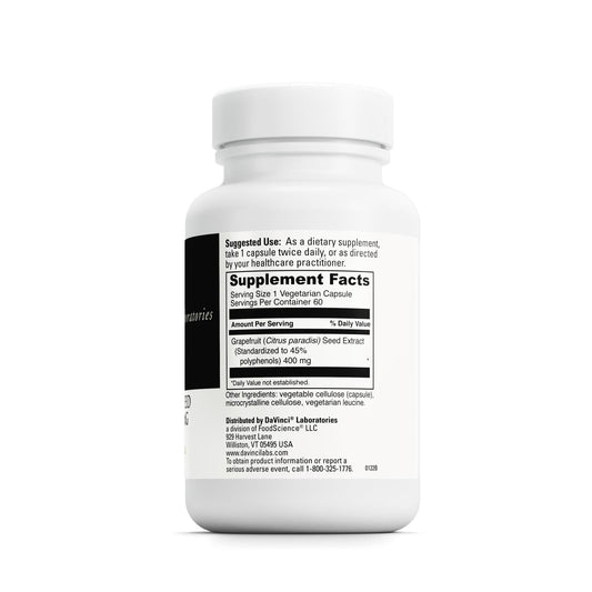 Grapefruit seed extract capsules labeled 400 mg