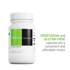 Nutrition label highlighting L-Theanine (Suntheanine) ingredient panel