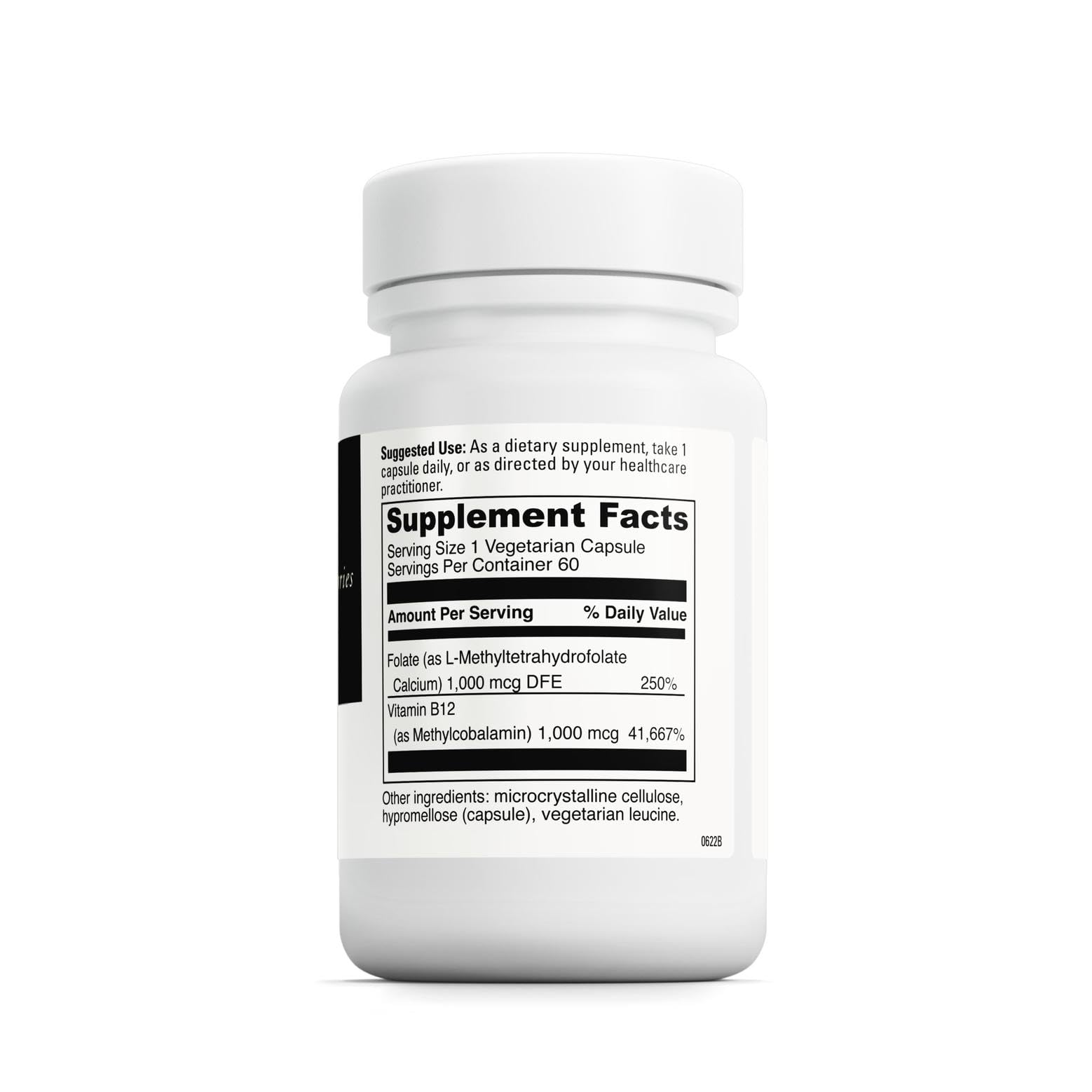 Bottle front view showing label