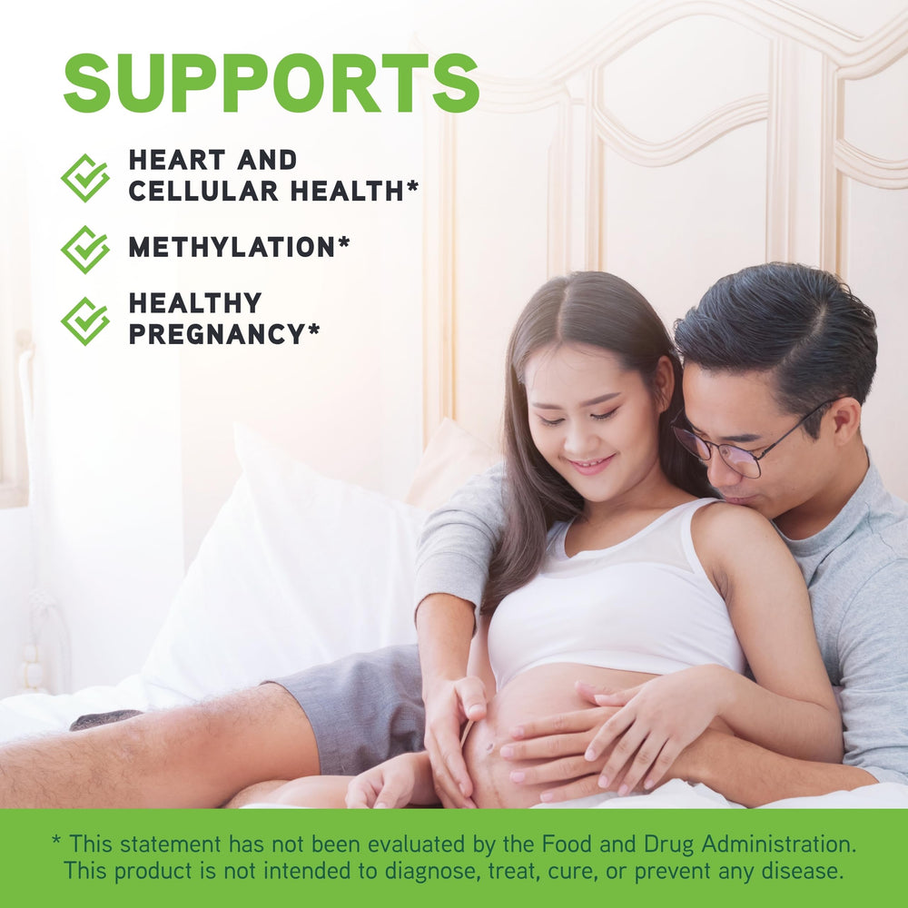 Illustration of methylcobalamin and folate forms