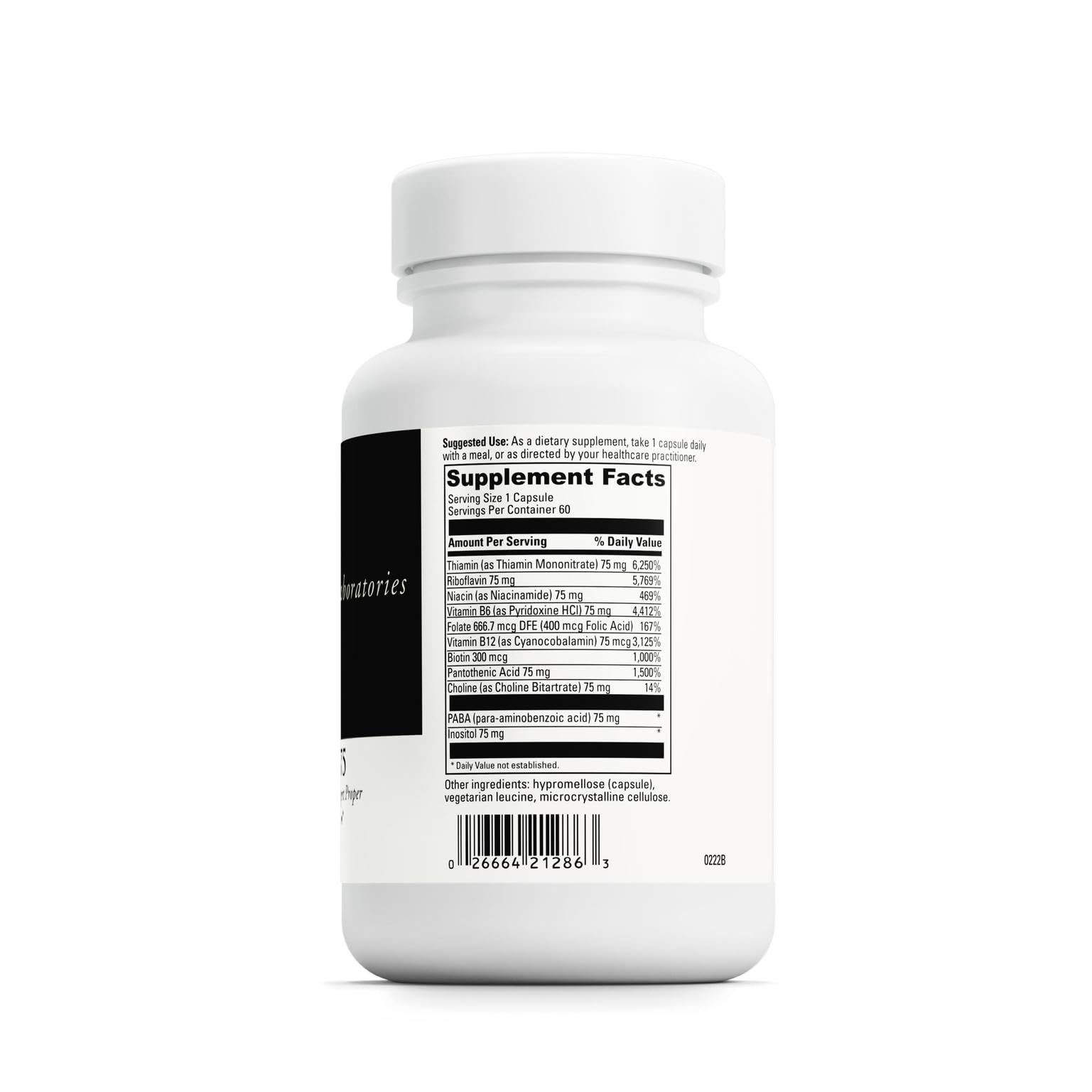 DAVINCI Labs B Complex-75 bottle - back label