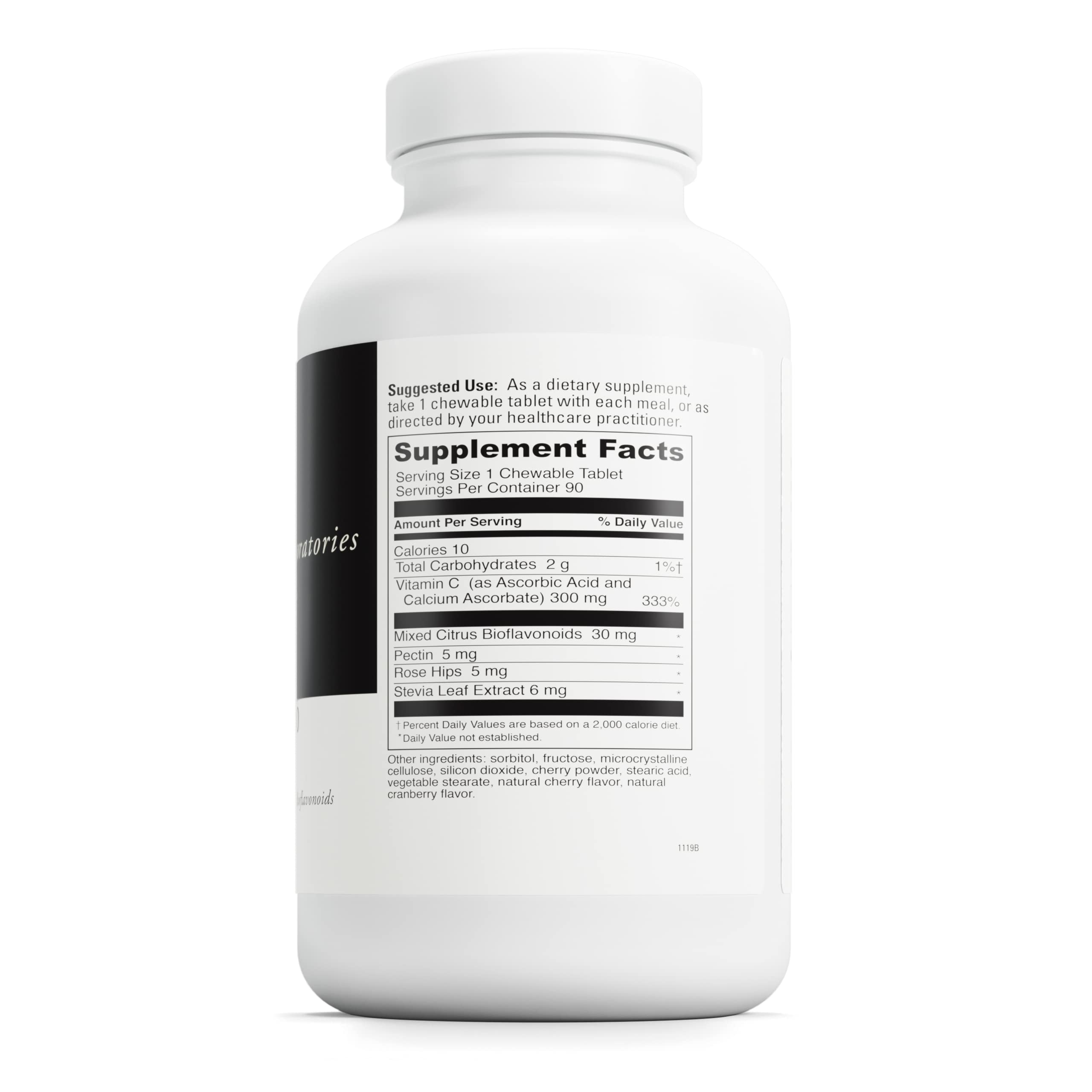 Cherry-flavored Chewable C-300 vitamin C bottle