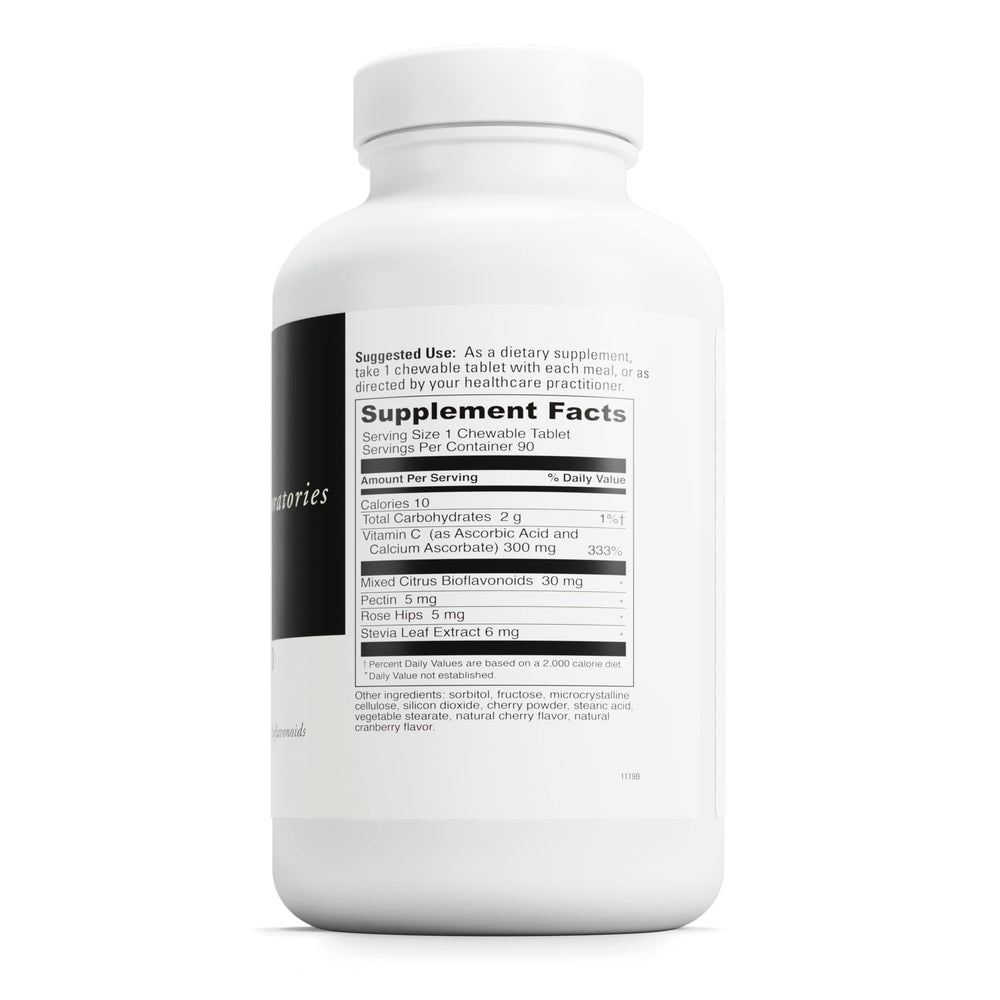 Cherry-flavored Chewable C-300 vitamin C bottle