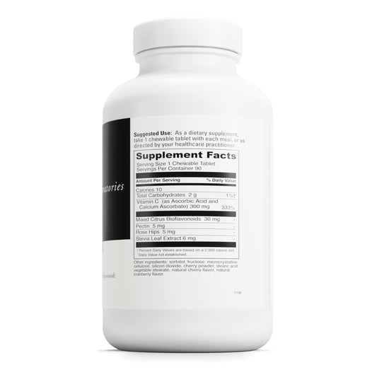 Cherry-flavored Chewable C-300 vitamin C bottle