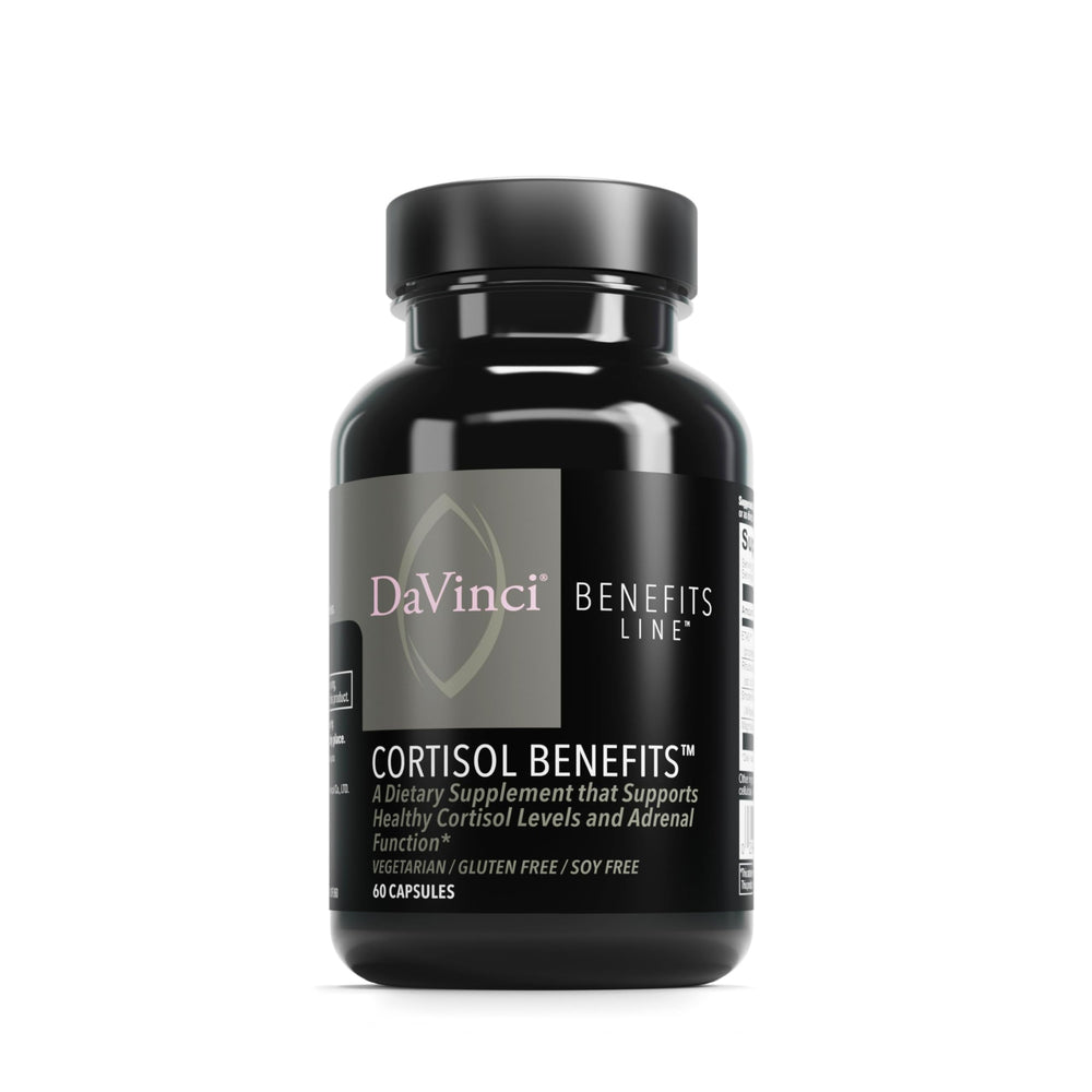 Bottle of DaVinci Labs Cortisol Benefits dietary supplement