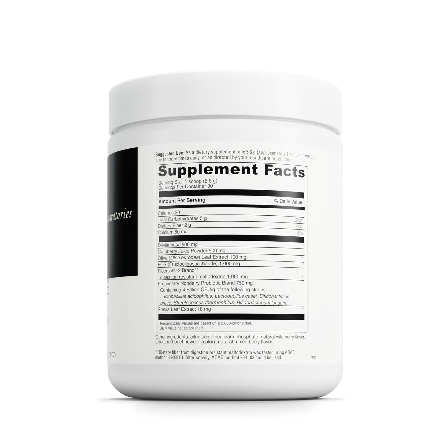 Close-up of D-Mannose Complex powder with scoop