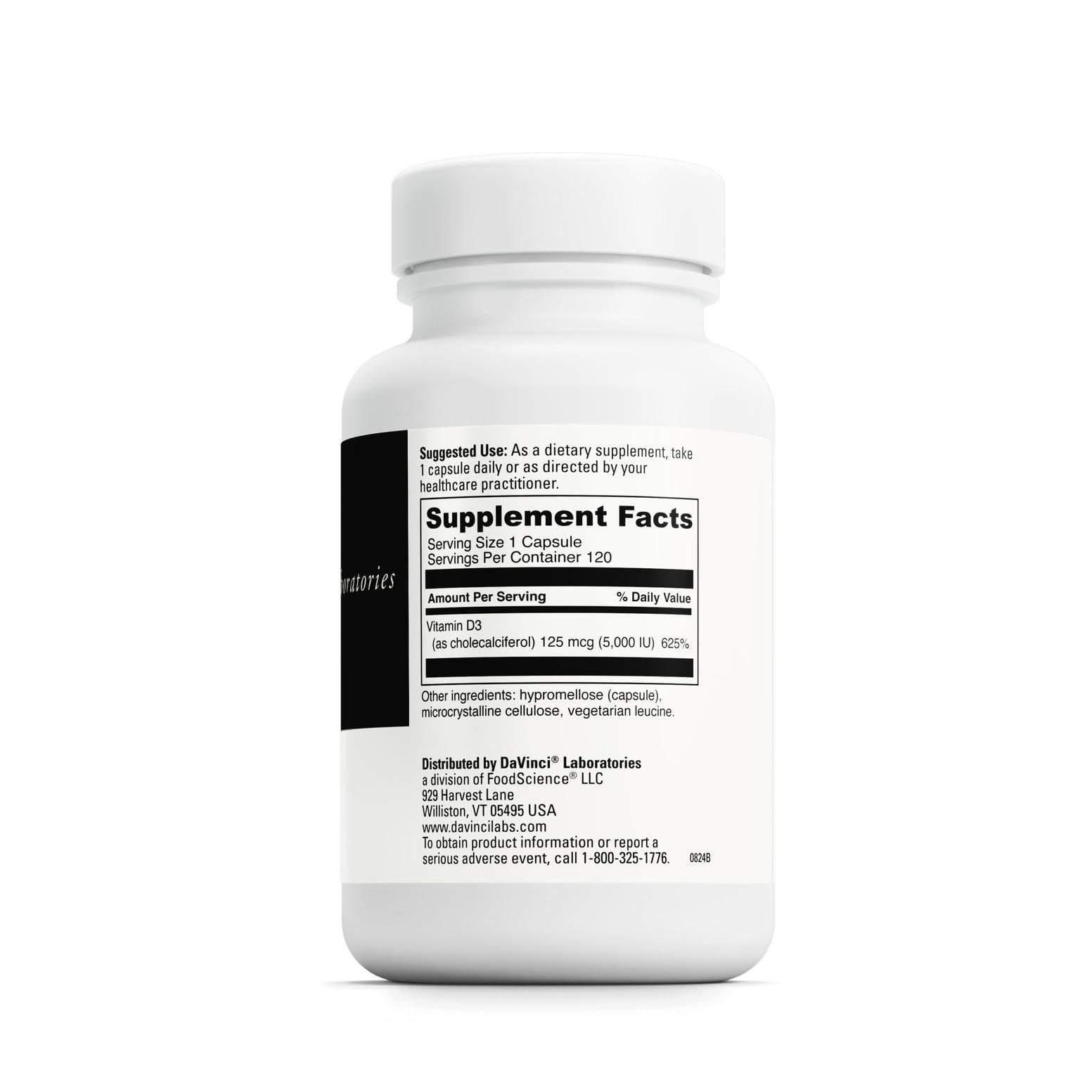 Close-up view of Vitamin D3 5000 IU capsules