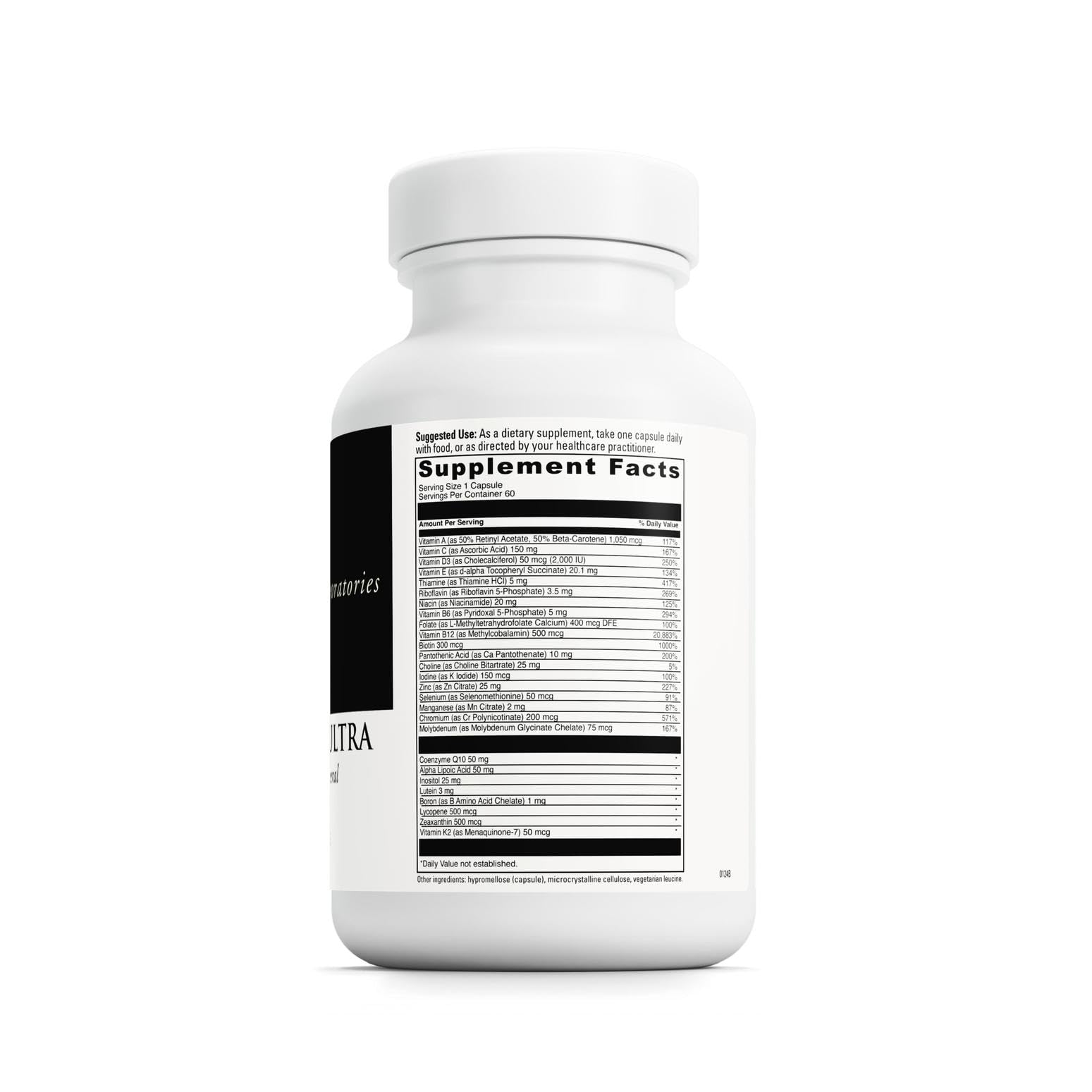 Nutrition label for DAVINCI Labs Daily Best Ultra