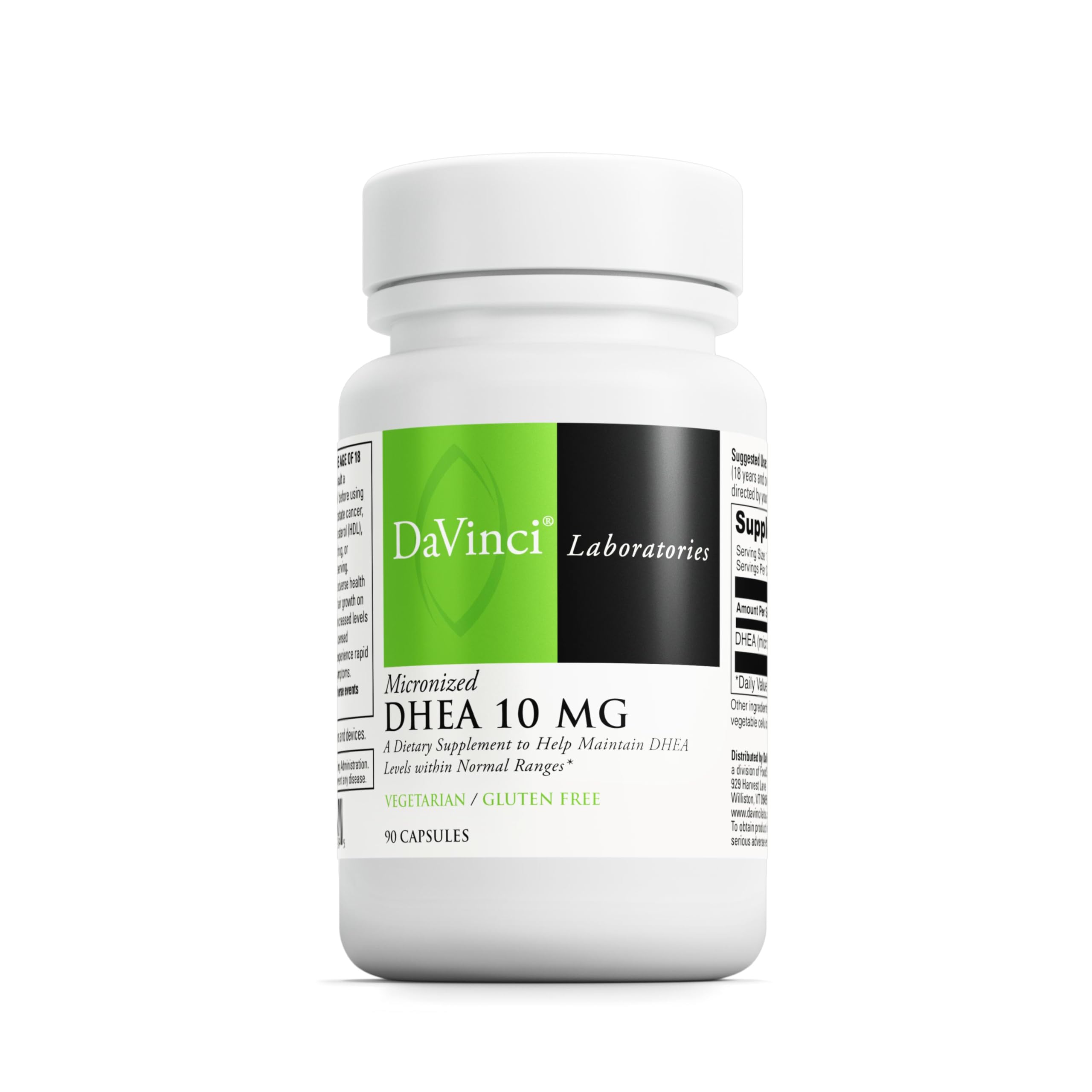 DaVinci Labs DHEA 10mg bottle label