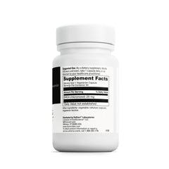 Supplement facts label for DHEA 25 mg