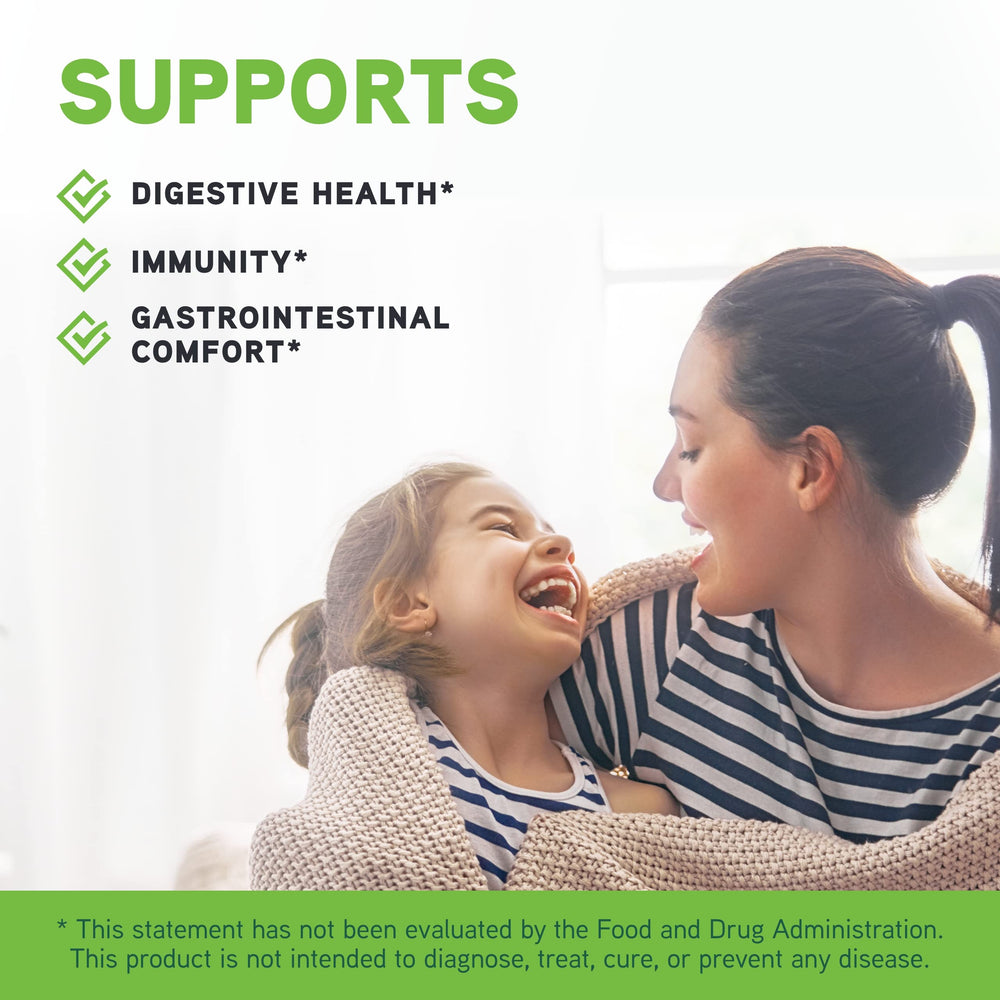 GI Benefits powder ingredients illustration and label highlights