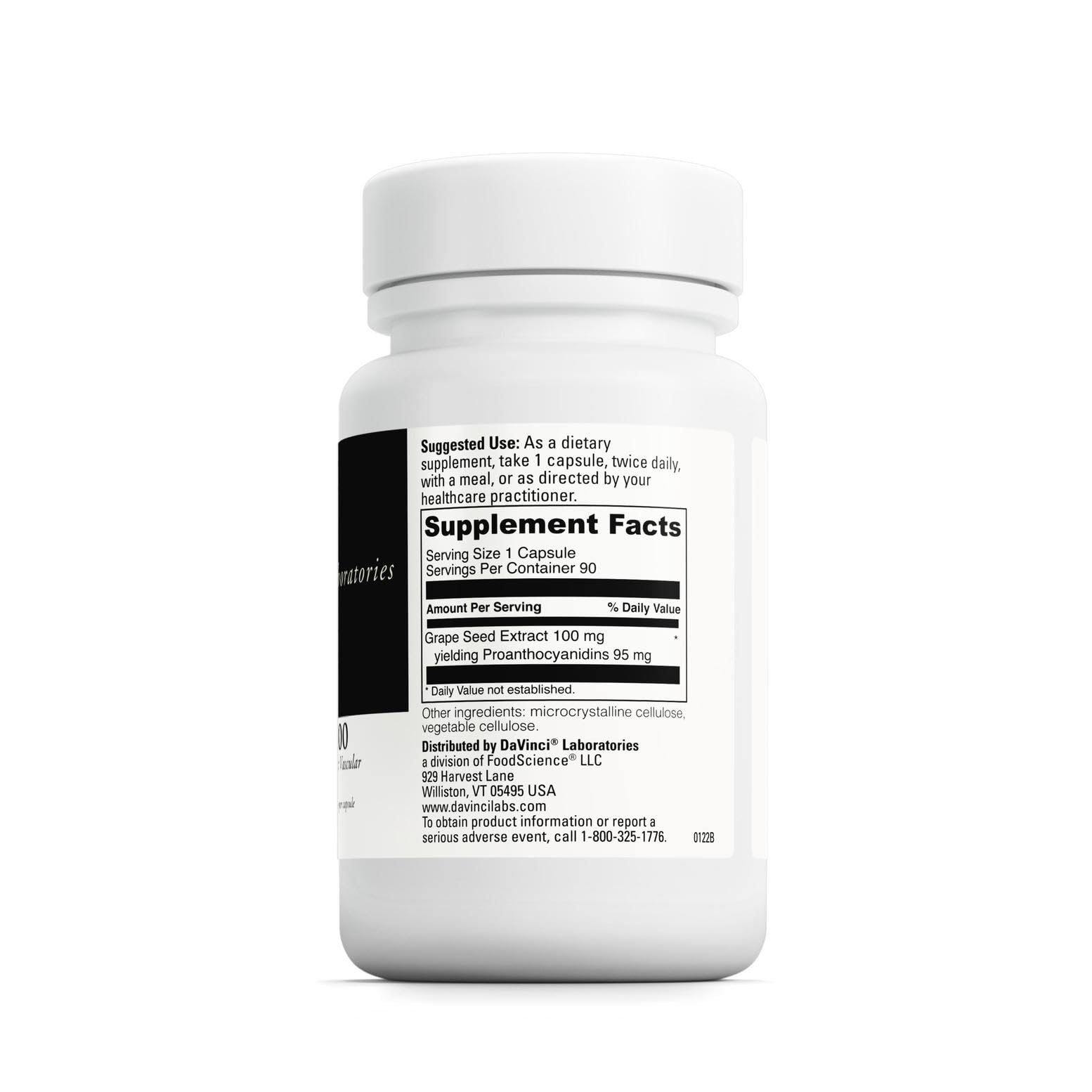 Close-up of the Grape Seed-100 capsules