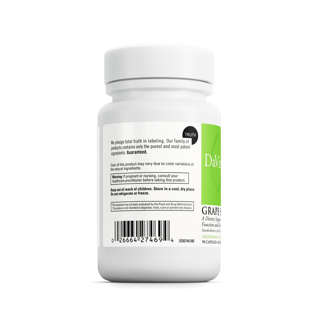 Ingredients panel for Grape Seed-100 dietary supplement