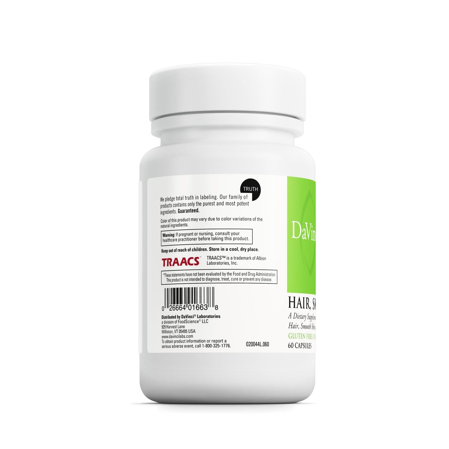 DaVinci Labs Hair Skin Nails product label