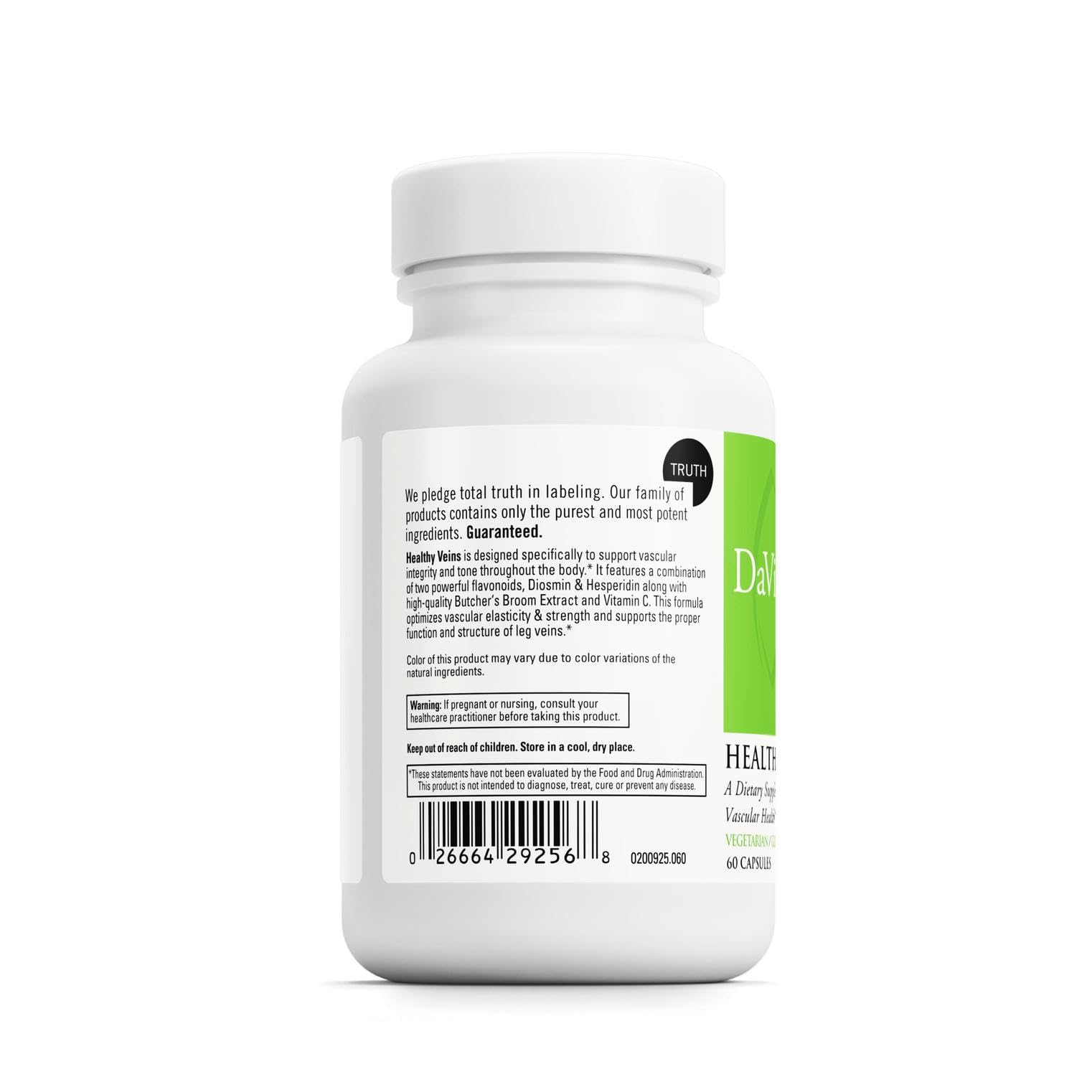 Close-up of Diosmin and other ingredients on the product label