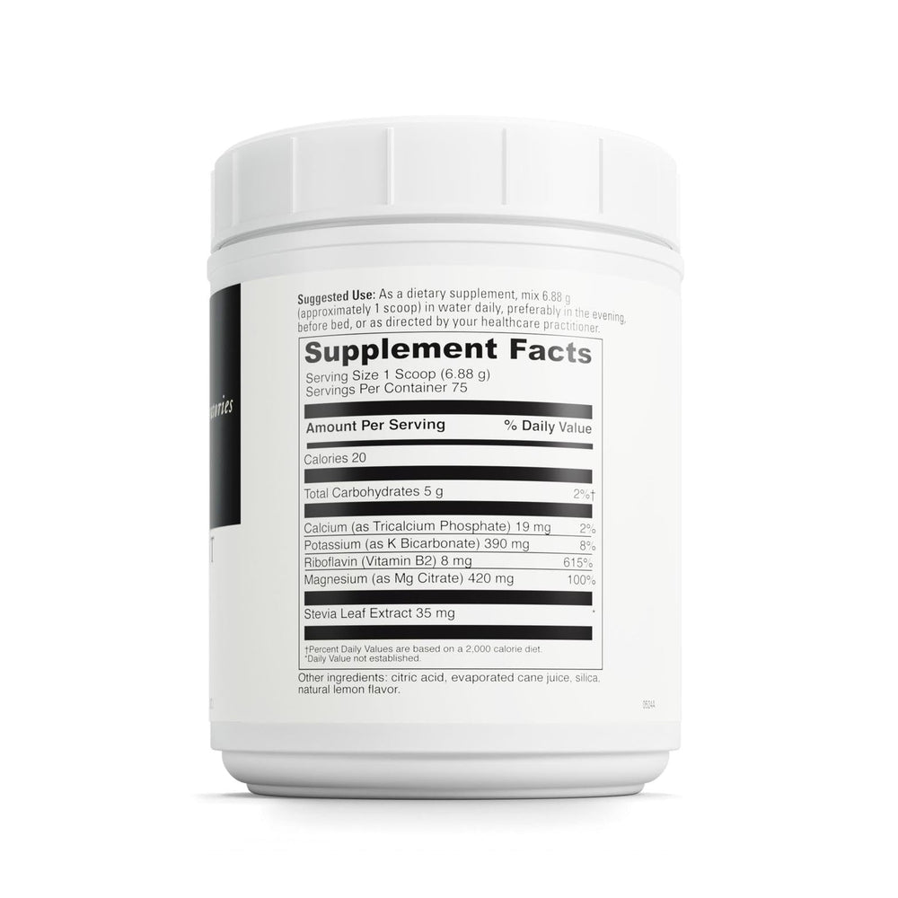 Lemon-lime flavored effervescent magnesium citrate powder being prepared in water