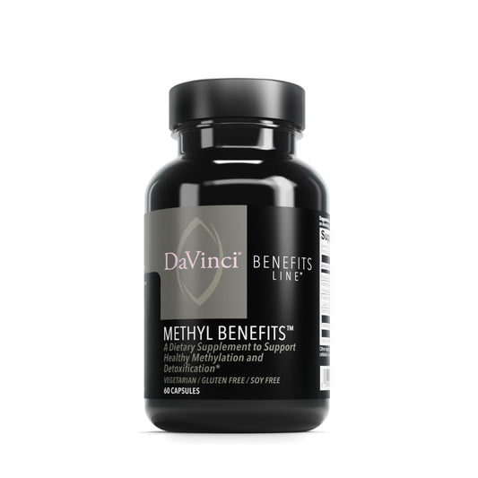 DaVinci Labs Methyl Benefits bottle label on white background