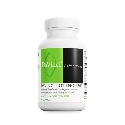 Front view of DAVINCI Labs Poten-C 500 bottle