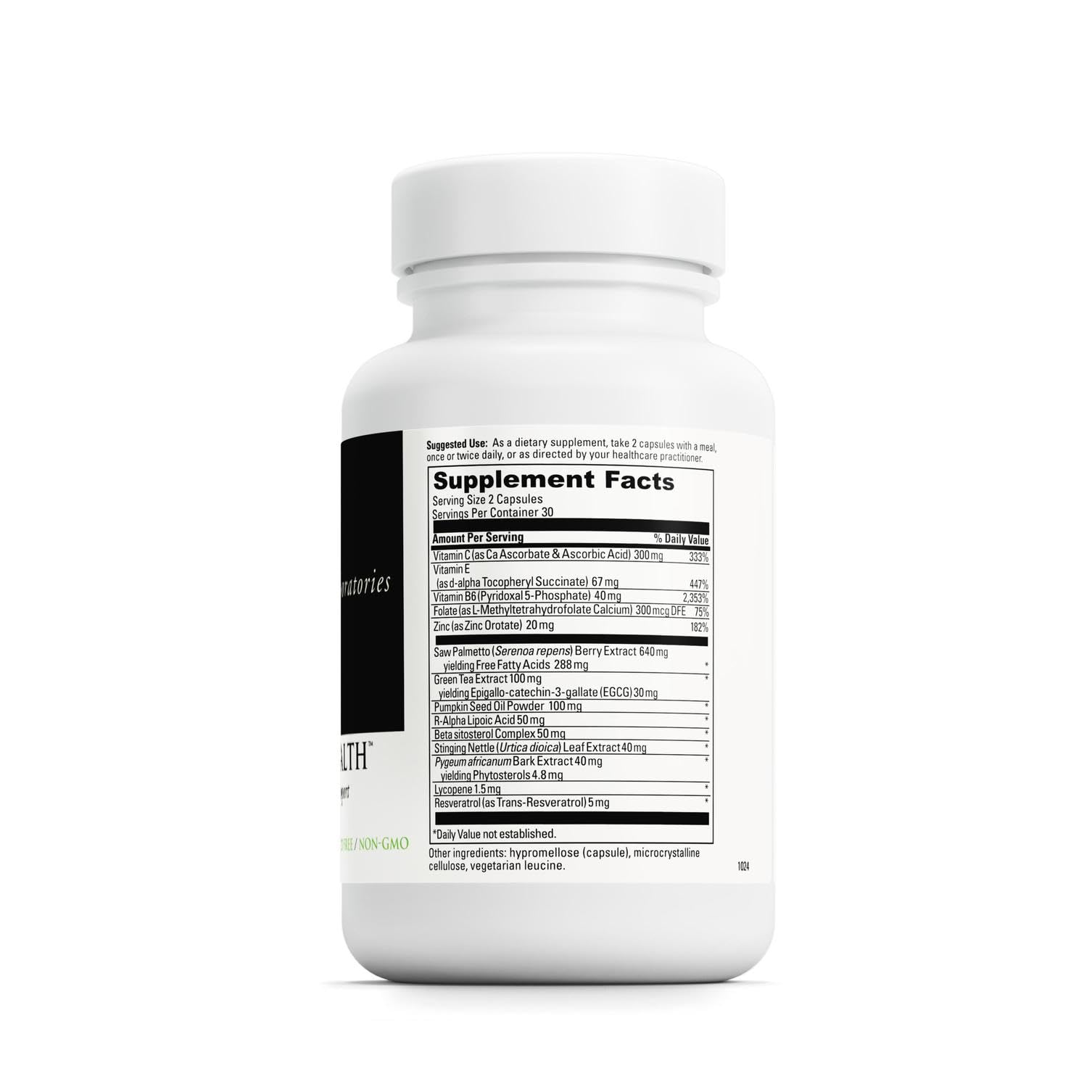 Close view of the Davinci Labs Prostate Health bottle ready for daily use.
