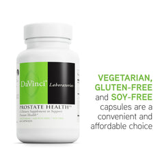 Davinci Labs Prostate Health features green tea extract for antioxidant support.