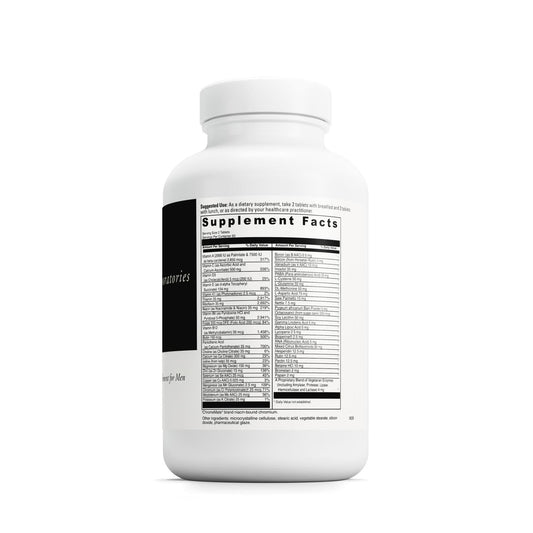 Close-up of Spectra Man label highlighting immune support and men's health