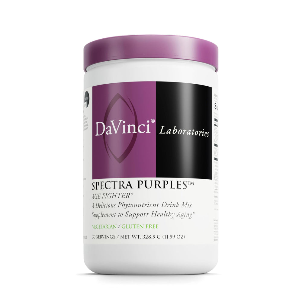 Front view of DAVINCI Labs Spectra Purples powder container