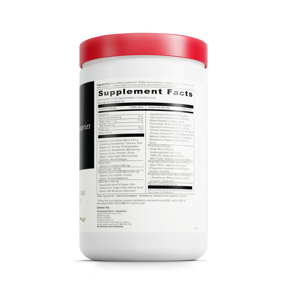 Close-up of Spectra Reds powder drink mix