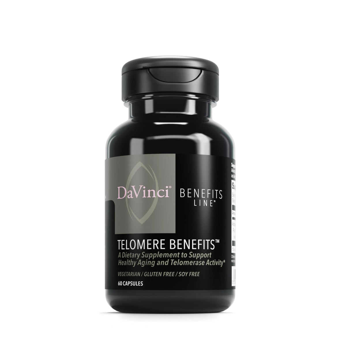  DAVINCI Labs Telomere Benefits bottle on white background