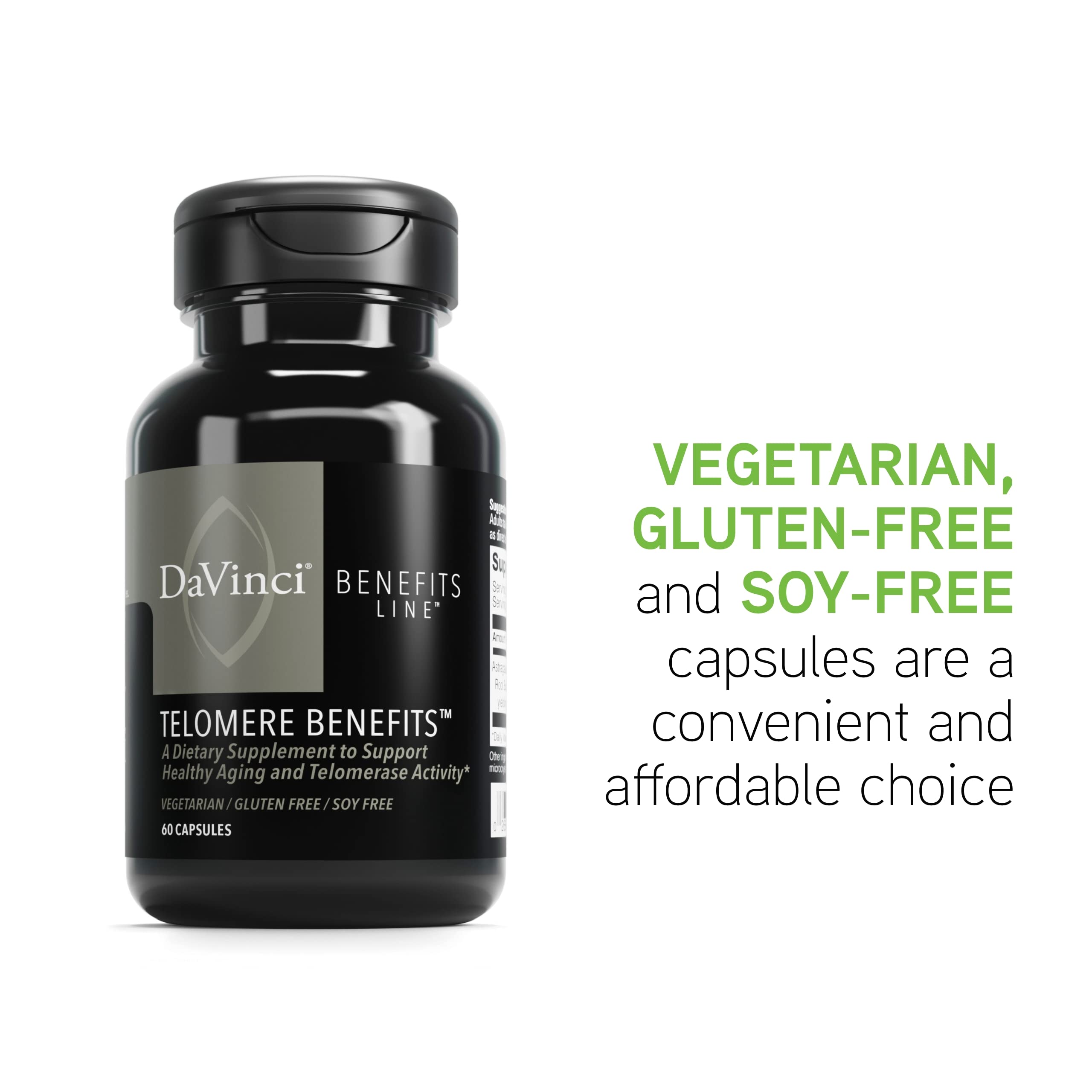 Nutrition facts panel of Telomere Benefits