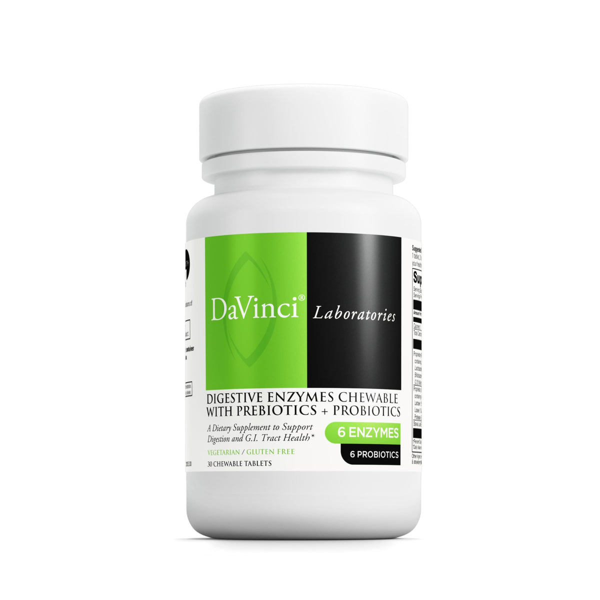 DaVinci Mega Probiotic ND chewable tablet with digestive enzymes in orange flavor