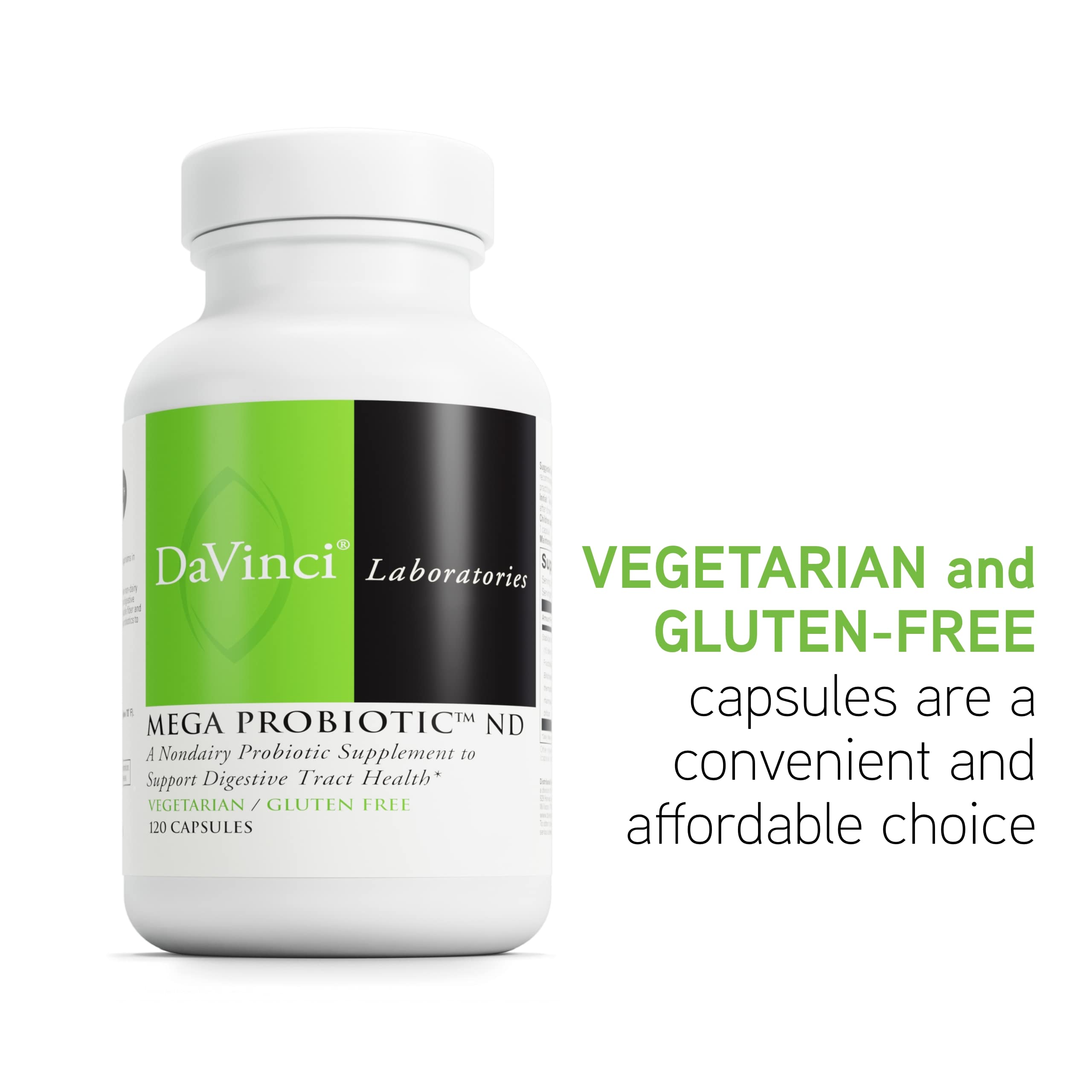 Vegetarian capsules of DAVINCI Mega Probiotic ND for dairy-free diets