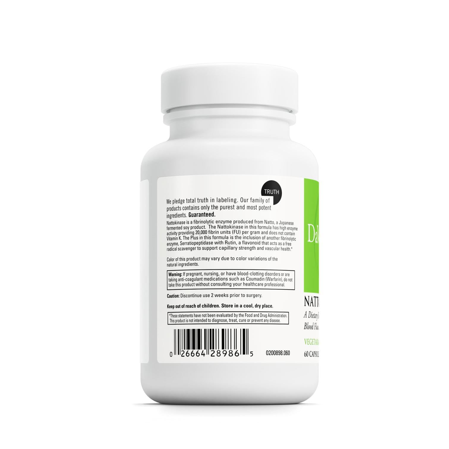 Natto source detail with Davinci branding, emphasizing natto-derived nattokinase origin.