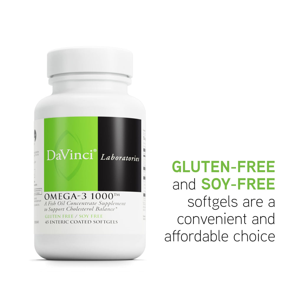 Box and bottle packaging of DAVINCI Omega-3 1000