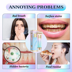 Person brushing teeth with Dazzle White toothpaste for fresh breath