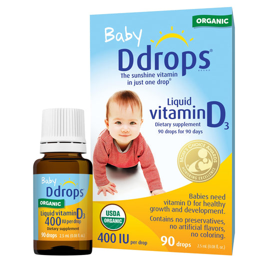 Ddrops 400 IU Vitamin D3 Drops for Babies – 2-pack, 2.5 ml bottles