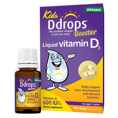 Ddrops Kids Booster 600IU bottle with 100 drops