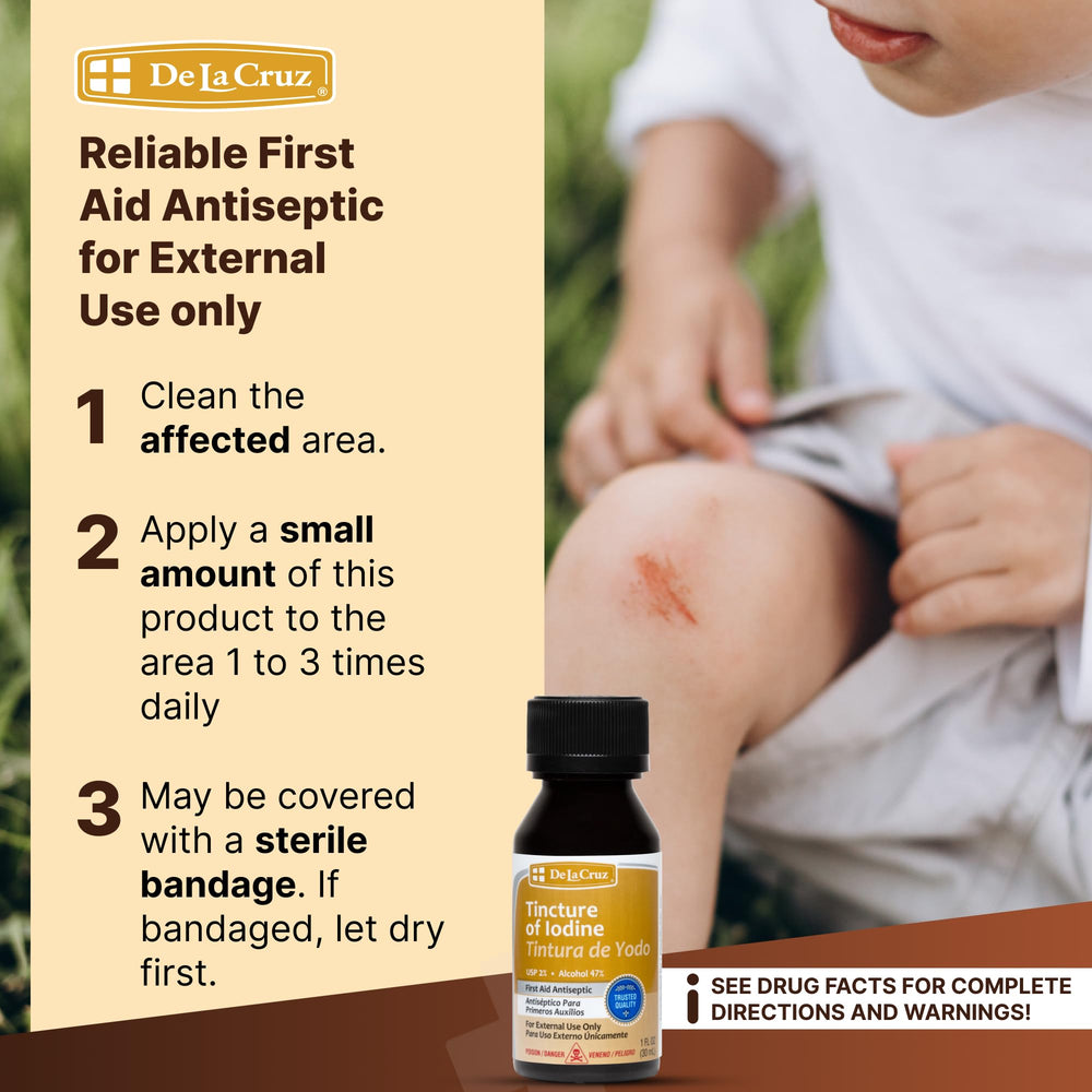 Application of iodine tincture from the bottle