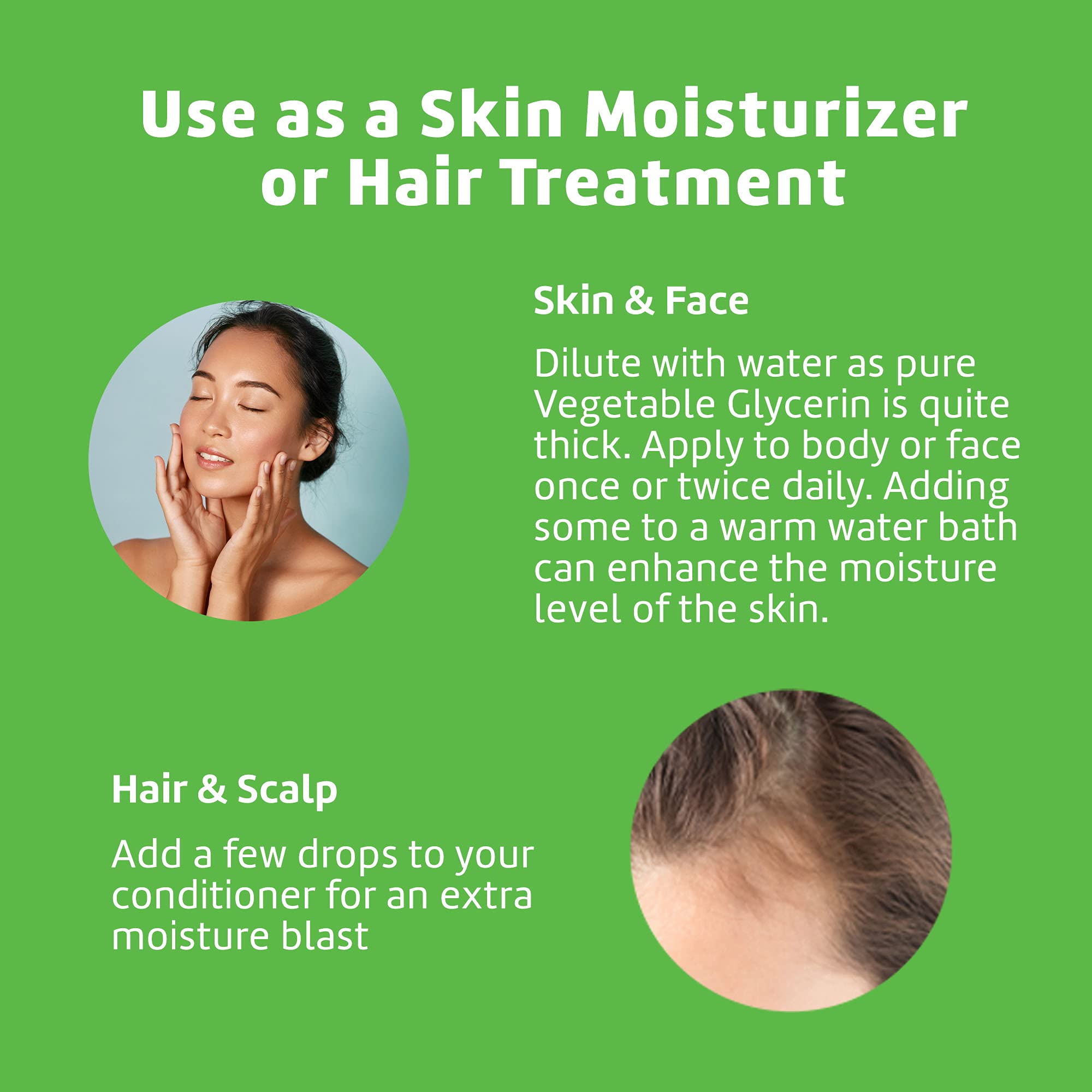 De La Cruz Vegetable Glycerin applied to conditioner for extra moisture and a light feel.