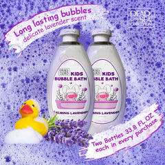 Bottle label highlighting Dead Sea minerals and lavender oil