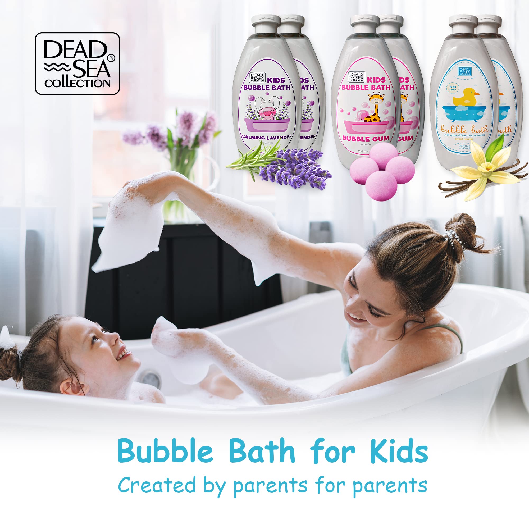 Bubble bath with long-lasting bubbles designed for children