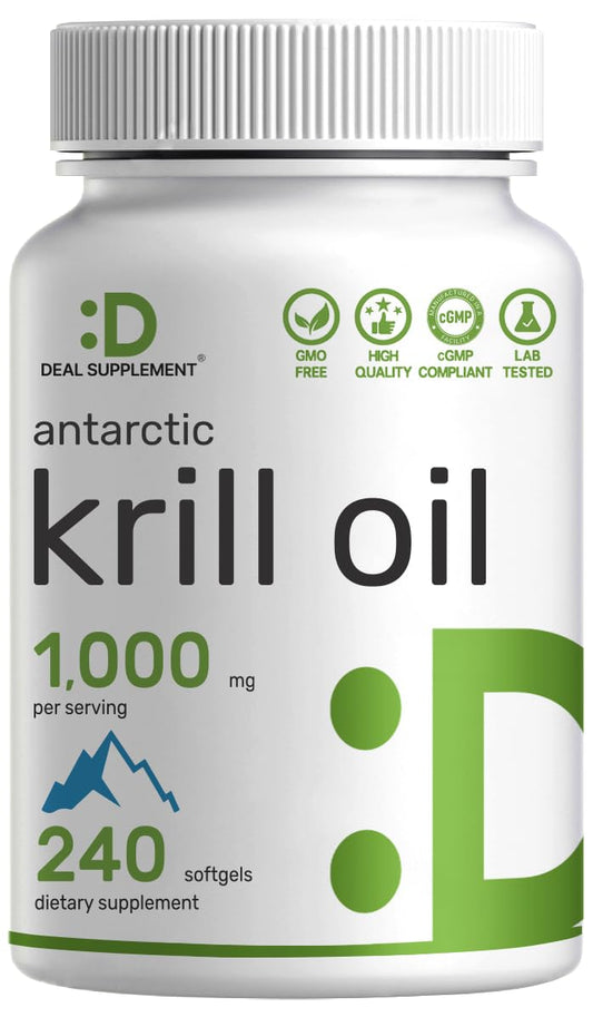 Deal Supplement Antarctic Krill Oil bottle with 240 softgels
