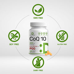 Label detailing CoQ10 and PQQ ingredients