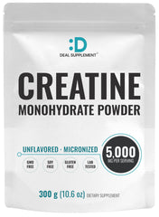 Hero shot of Deal Supplement Creatine Monohydrate Powder, unflavored and micronized, 60 servings