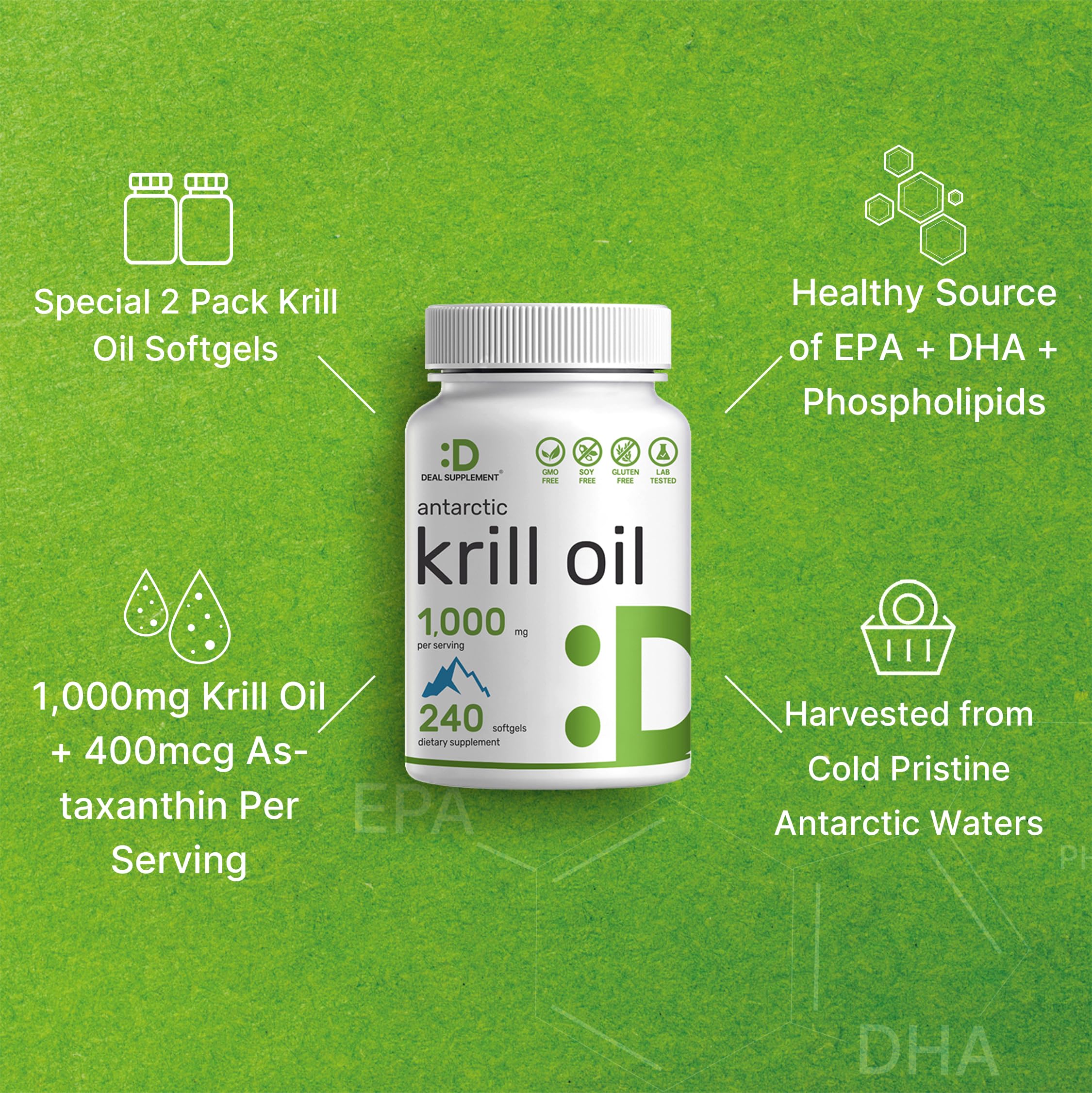 DEAL SUPPLEMENT Antarctic Krill Oil astaxanthin close-up highlighting antioxidant content