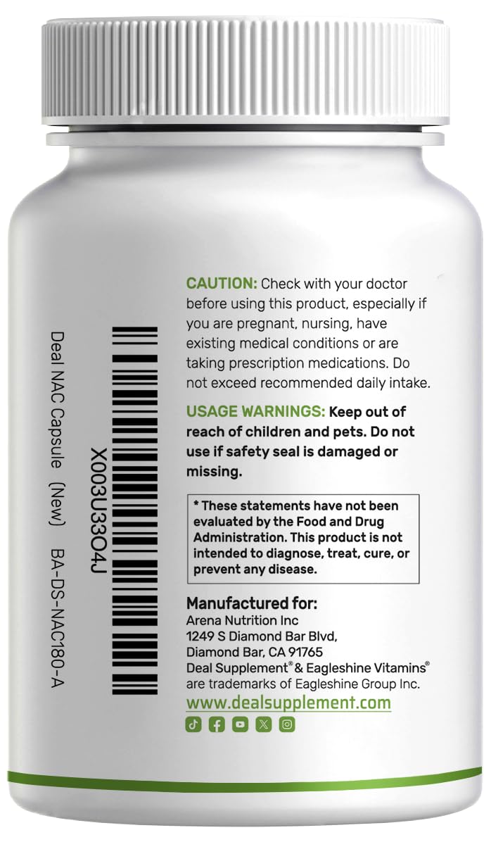 Close-up of NAC 1000mg capsules with 240-count bottle