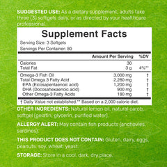 EPA 1200 mg and DHA 900 mg per serving label