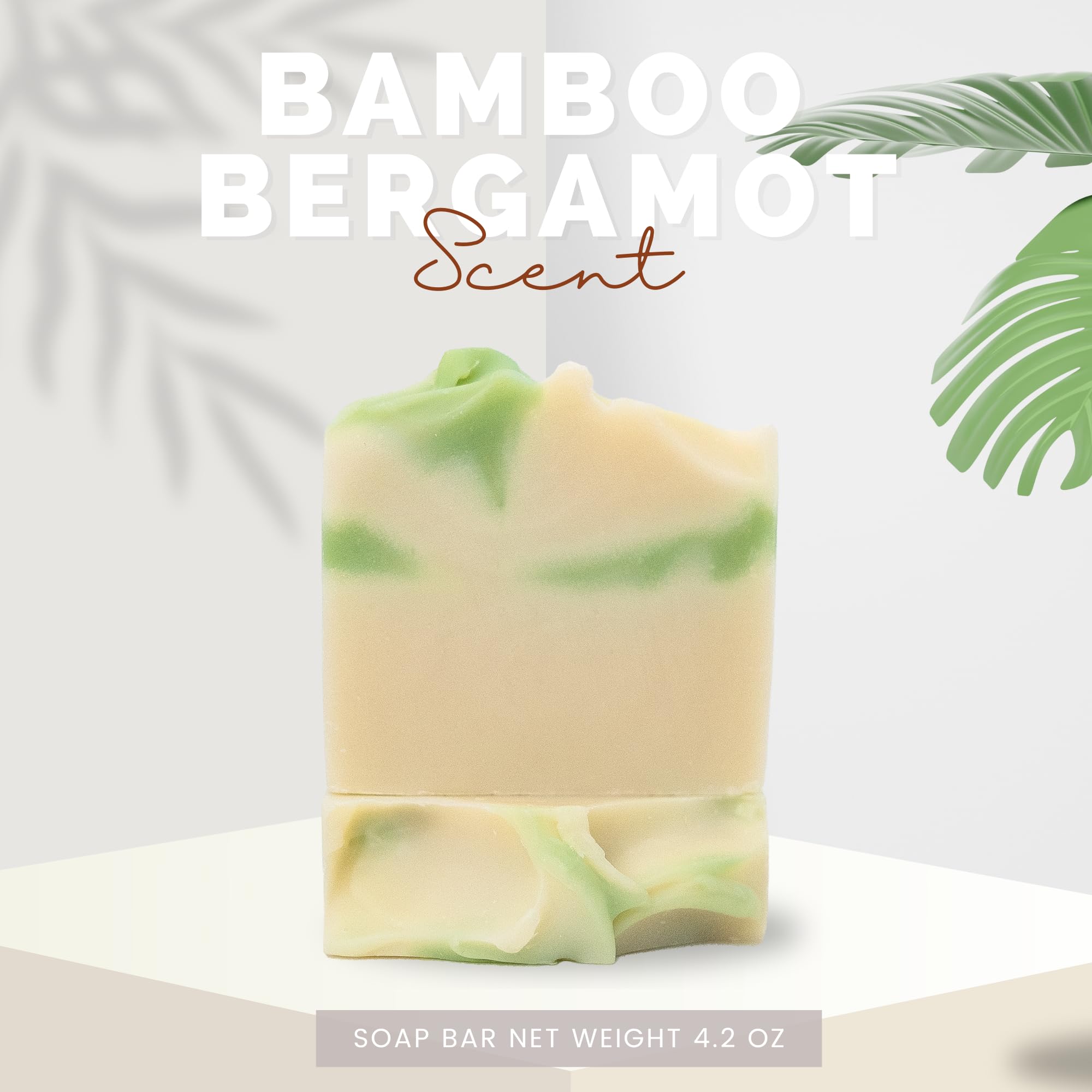 Side view highlights handmade artisanal texture of the soap bar.