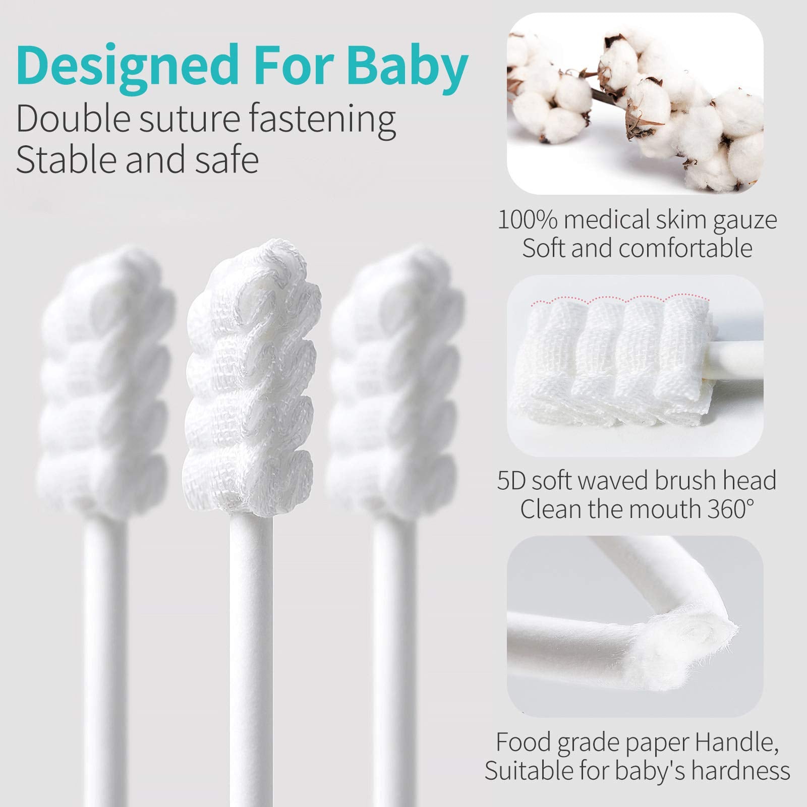 Soft gauze material for baby oral care