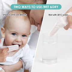 Newborn tongue cleaner ring with finger wipe